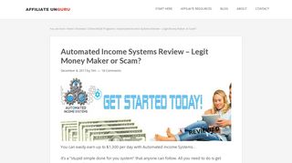 Automated Income Systems Review - Legit Money Maker or Scam?