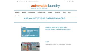 Add Value to your Card using Code - Automatic Laundry