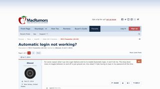 Automatic login not working? | MacRumors Forums