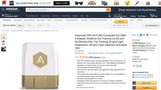 Amazon.com: Automatic PRO AUT-350 Connected Car OBD II Adapter ...