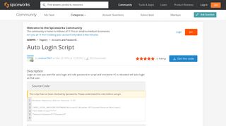 Auto Login Script - Script Center - Spiceworks