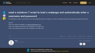 need a windows 7 script to load a webpage and automatically enter a ...