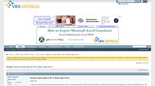 Solved: Using VBA to fill in Web Login Form - VBA Express