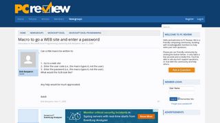 Macro to go a WEB site and enter a password | PC Review