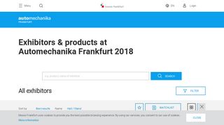 Exhibitors & Products - Automechanika Frankfurt - Messe Frankfurt