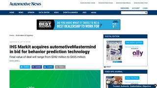 IHS Markit acquires automotiveMastermind in bid for behavior ...