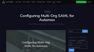 Configuring Multi-Org SAML for Automox | Automox