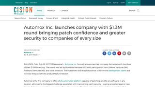 Automox Inc. launches company with $1.3M round bringing patch ...