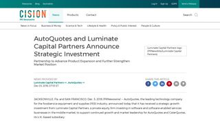 AutoQuotes and Luminate Capital Partners Announce Strategic ...