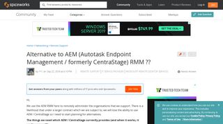 Alternative to AEM (Autotask Endpoint Management / formerly ...
