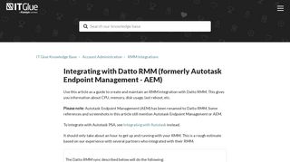 Integrating with Datto RMM (formerly Autotask Endpoint Management ...