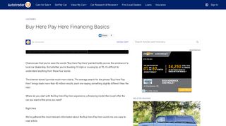 Buy Here Pay Here Financing Basics - Autotrader