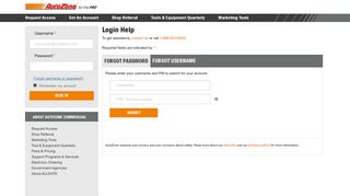 Forgot username or password? - AutoZonePro.com