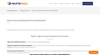 How to set up Autozone Pro on PartsTech – PartsTech