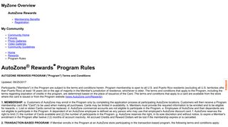 AutoZone.com | AutoZone Rewards Program Rules