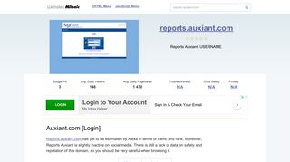 Reports.auxiant.com website. Auxiant.com [Login].