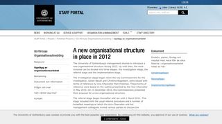 Upplägg av organisationsarbetet – Staff Portal - University of ...