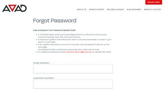 Forgot Password - AVAD -