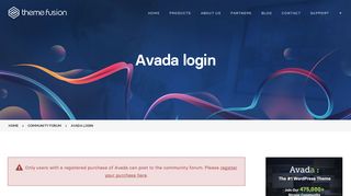 Avada login - ThemeFusion