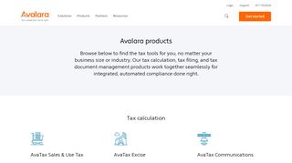 Avalara Products - Automated Tax Solutions