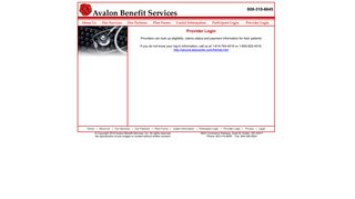 Provider Login - Avalon Benefit Services