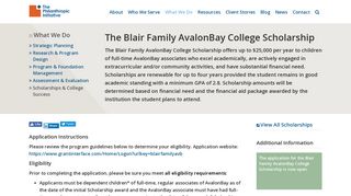 The Blair Family AvalonBay College Scholarship | TPI
