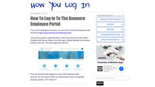 How To Log In To The Avamere Employee Portal