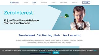 Zero Interest on Money & Balance Transfers for 9 months - Avantcard