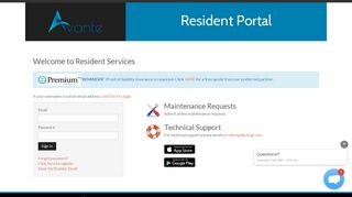Login to Avante Resident Services | Avante