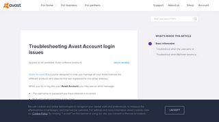 Troubleshooting Avast Account login issues | Official Avast Support