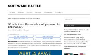 What is Avast Passwords - All you need to know about. - SOFTWARE ...