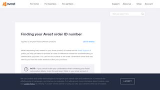 Finding your Avast order ID number | Official Avast Support