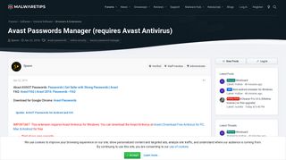 Avast Passwords Manager (requires Avast Antivirus) | MalwareTips ...