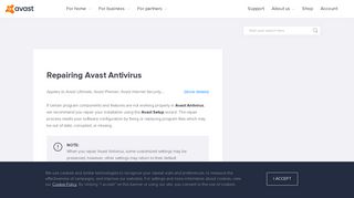 Repairing Avast Antivirus | Official Avast Support