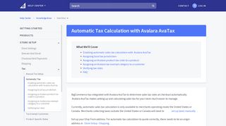 Automatic Tax Calculation with Avalara AvaTax - Bigcommerce Support