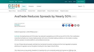AvaTrade Reduces Spreads by Nearly 50% - PR Newswire
