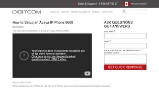 How to Setup Avaya IP Phone | 9608 | Digitcom Canada
