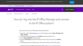 How do I log into the IP Office Manager and connect to the IP Office ...