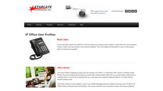 IP Office User Profiles - Stargate Technologies, Inc.