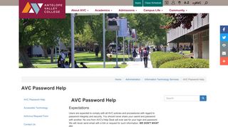 AVC Password Help | Antelope Valley College