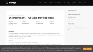 Entertainment - iOS App. Development - Aven-Sys Consulting