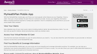 MyHealthPlan Mobile App - Avera Health Plans