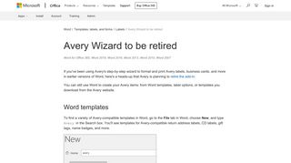 Avery Wizard to be retired - Word - Office Support - Office 365