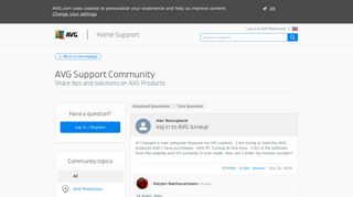 log in to AVG tuneup | AVG