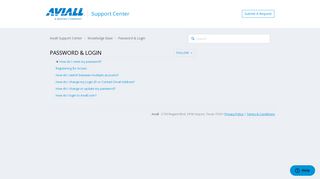 Password & Login – Aviall Support Center