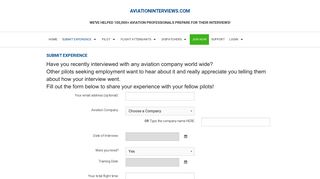 Submit Pilot Interview Experience - Aviation Interviews