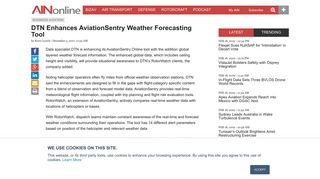DTN Enhances AviationSentry Weather Forecasting Tool | Business ...
