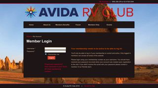 My Account - Avida RV Club