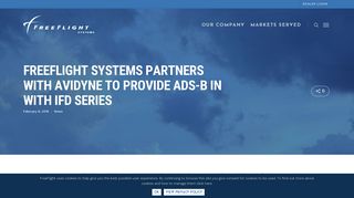 FreeFlight Systems partners with Avidyne to provide ADS-B In with IFD ...
