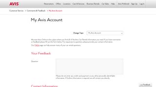 My Avis Account | Avis Rent a Car